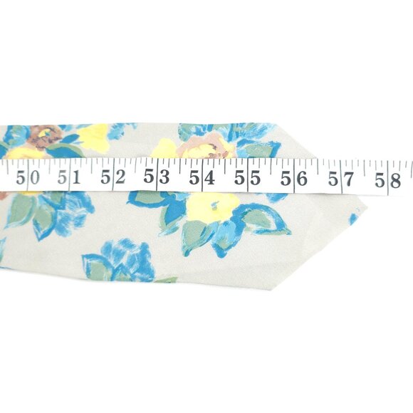 Lamberti Men Necktie Floral 100% Silk Gray Blue Yellow 57x3.5 - NWOT - Italy - Picture 5 of 5